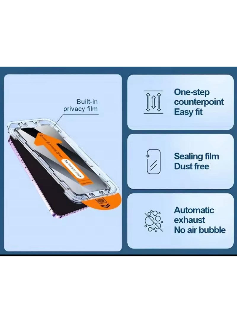 Two-piece screen protector for iPhone 17 Pro Max, full privacy, fingerprint-proof (nosy people) - Image 5