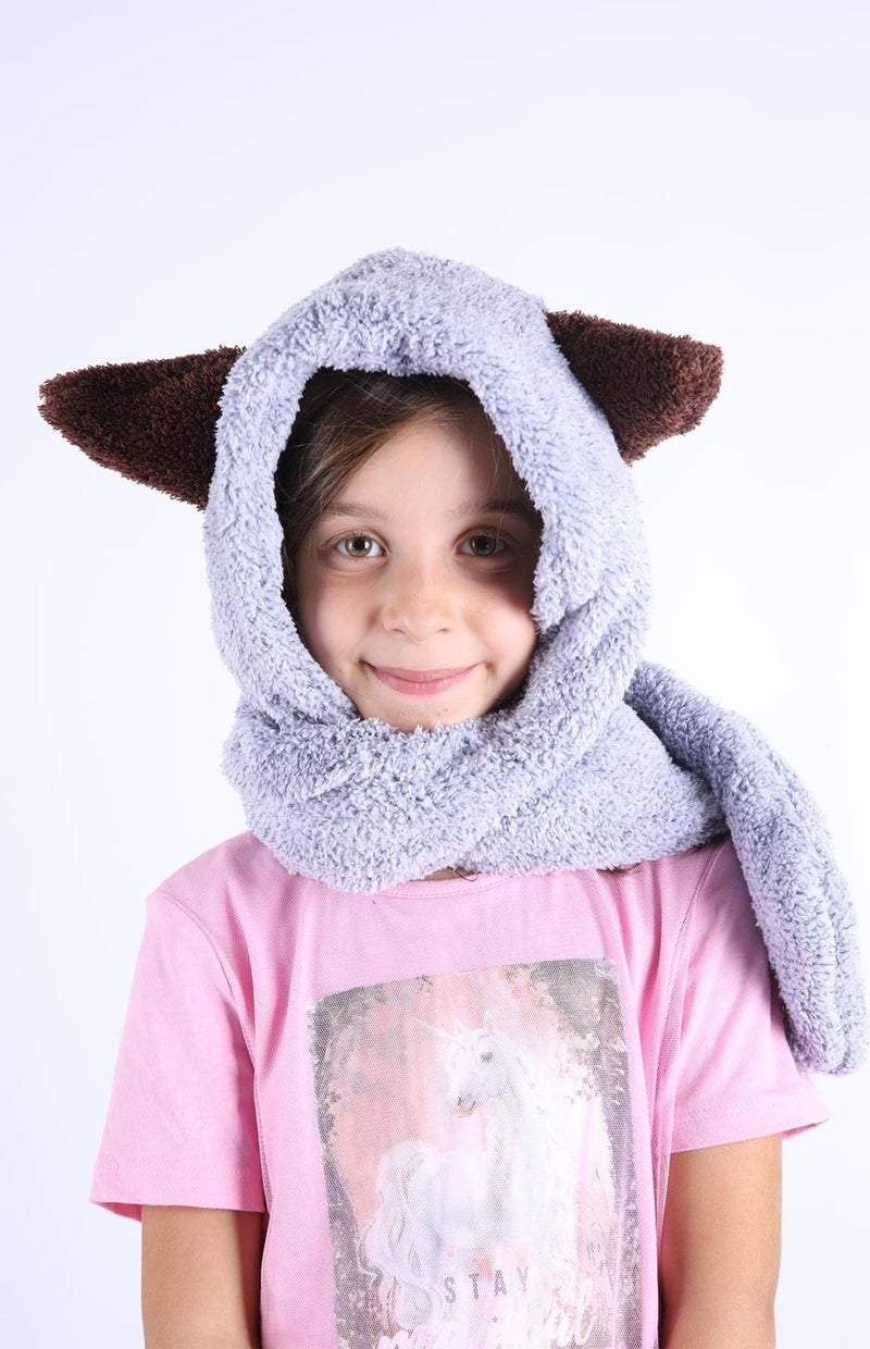 Baby Hola Babyhola Girl Boy Babyhola Girl Boy Child Eared Plush Beanie with Pocket Gloves Winter 1300  - Image 3