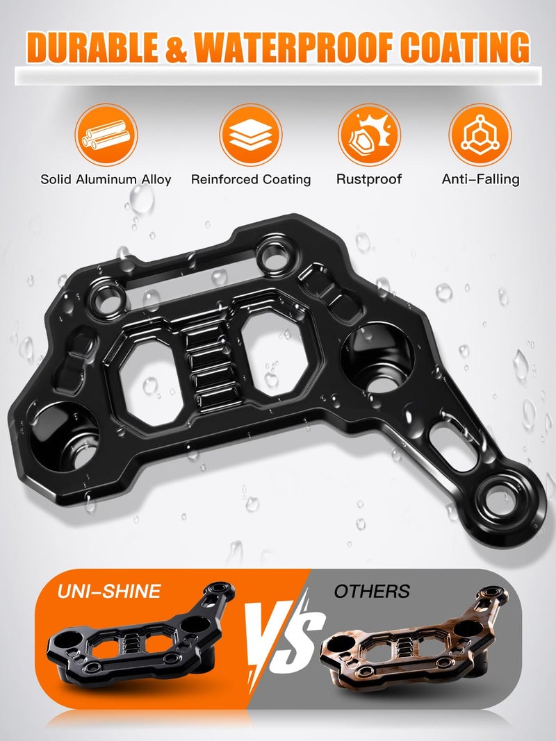 UNI-SHINE 2-Pack Dual Hood Mounting Brackets for Light Bar Fit for Jeep Wrangler JL JLU Gladiator JT 2018–2026 Aluminum A-Pillar Auxiliary Cowl Mounts for LED Pod & Ditch Lights - Image 5