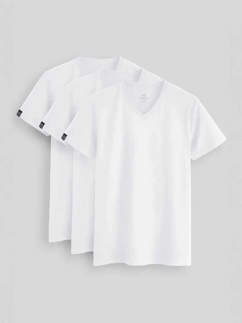 تومي لايف TOMMY Men's Cotton Elastane V-Neck T-Shirt