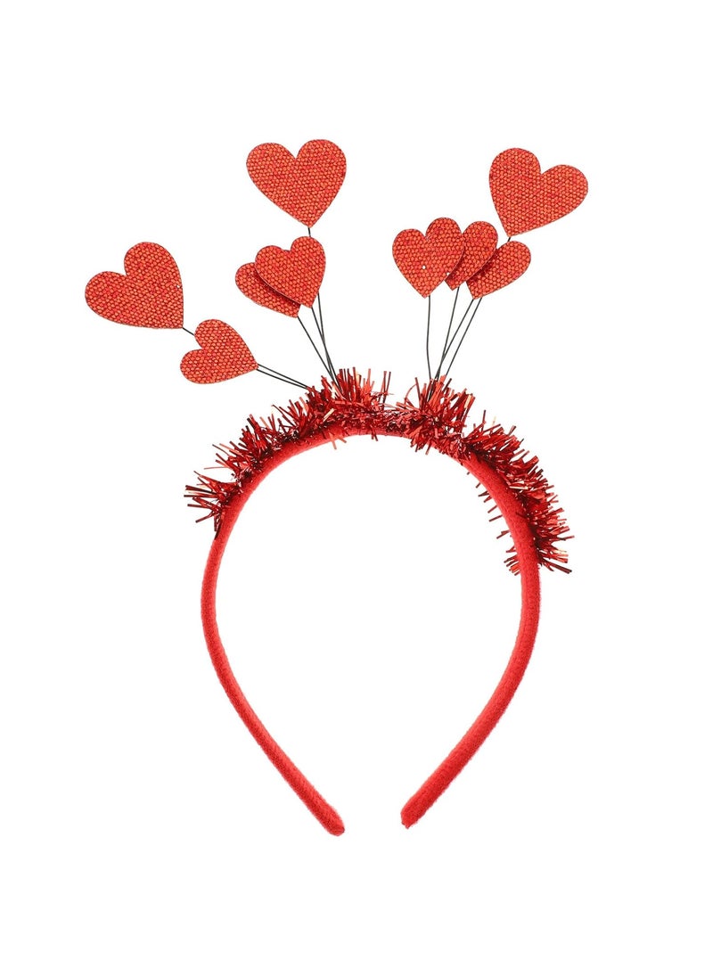 Beaupretty Beaupretty Red Love Heart Headband Valentines Day Hair Hoop Tinsel Hair Loop Hair Clasp Hair Band Hair Accessories for Girl Women Wedding Gift Decor Red 