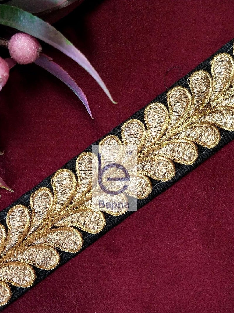 Bapna 5 Yard Embroidery Lace Ribbon Fabric for Decor and Sewing Party DIY Clothing/Accessories Saree Dupatta Skirt Home Furnishings Craft - Image 1