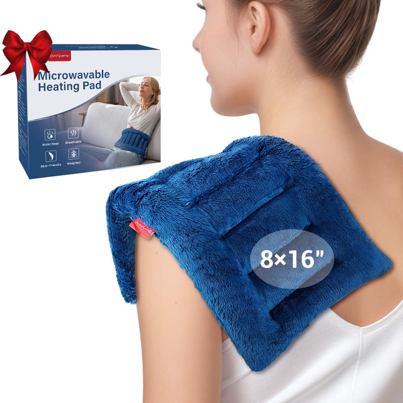 Comfytemp Microwave Heating Pad for Pain Relief, 8"x16" 2.18LB Hot Pack Moist Heat Relief for Neck Shoulder, Cramps, Muscle Ache, Warm Compress Relaxation Items for Women Men Seniors - Image 1