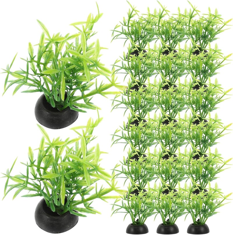 20pcs Aquarium Fish Tank Decor Artificial Plants Wear-Resistant Replaceable Plastic Aquatic Landscaping Accessories for Betta and Turtle Tanks - Image 1