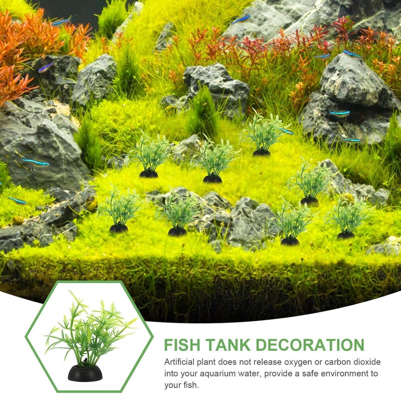 20pcs Aquarium Fish Tank Decor Artificial Plants Wear-Resistant Replaceable Plastic Aquatic Landscaping Accessories for Betta and Turtle Tanks - Image 3