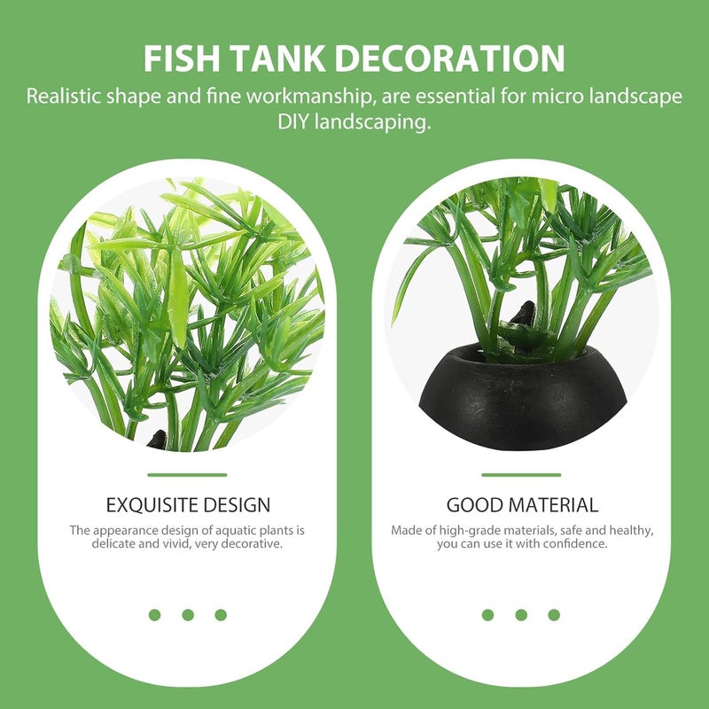 20pcs Aquarium Fish Tank Decor Artificial Plants Wear-Resistant Replaceable Plastic Aquatic Landscaping Accessories for Betta and Turtle Tanks - Image 5