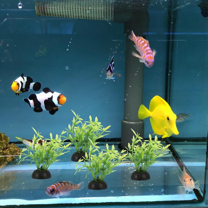 20pcs Aquarium Fish Tank Decor Artificial Plants Wear-Resistant Replaceable Plastic Aquatic Landscaping Accessories for Betta and Turtle Tanks - Image 4