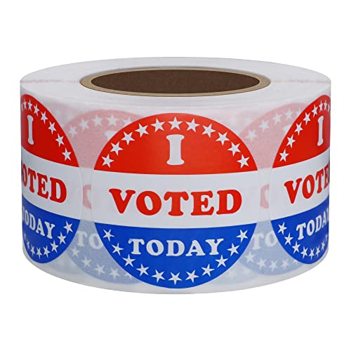 Hybsk I Voted Today with Red, White, and Blue Circle Stickers 1.5 Inch Round 500 Labels Per Roll (I Voted Today) - Image 1