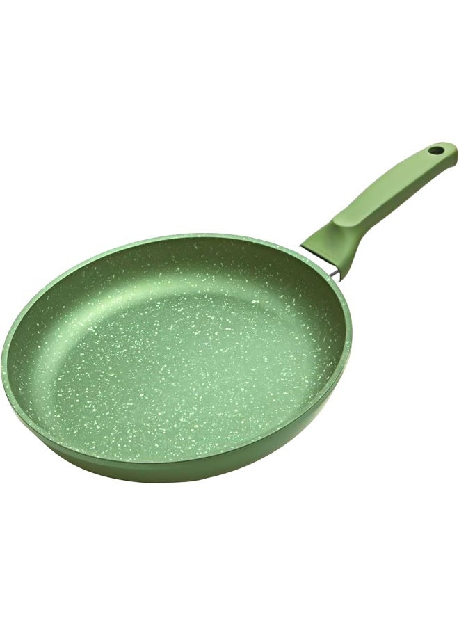 BS Bright Stone High-Tech Induction Frypan | 20cm Nonstick Triple Layer Greenstone Coated Frying Pan | Heavy-Gauge Aluminum Skillet with Handle | Italian Made | Scratch Resistant and Nickle Free | Green - Image 1