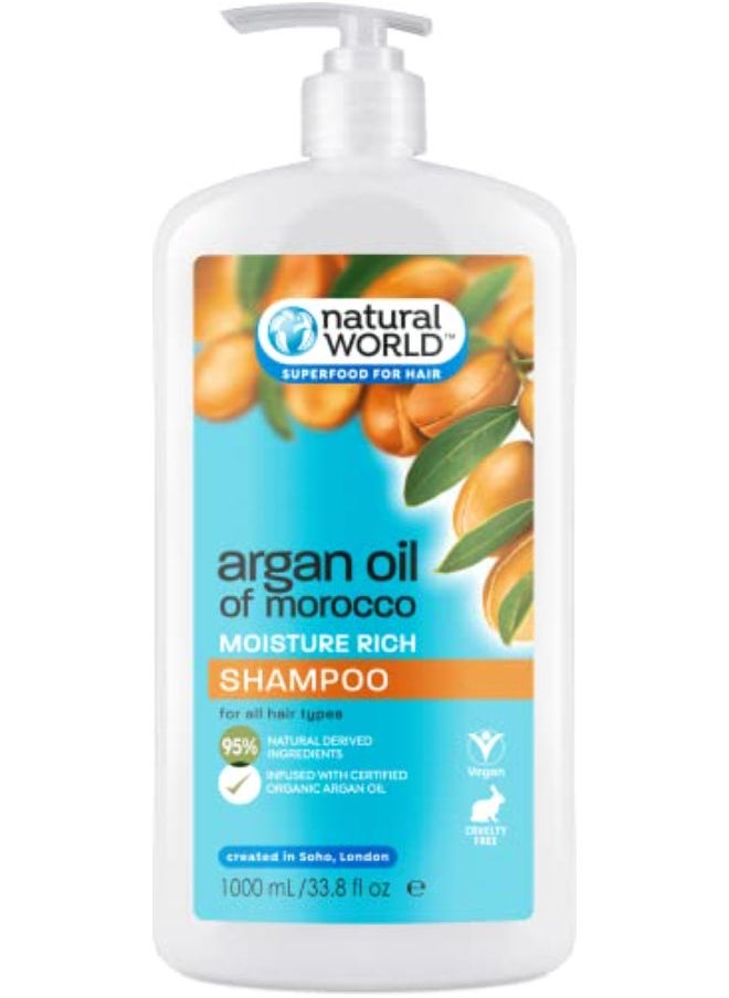 Natural World - Argan oil of Morocco Shampoo 1000ml - Image 1