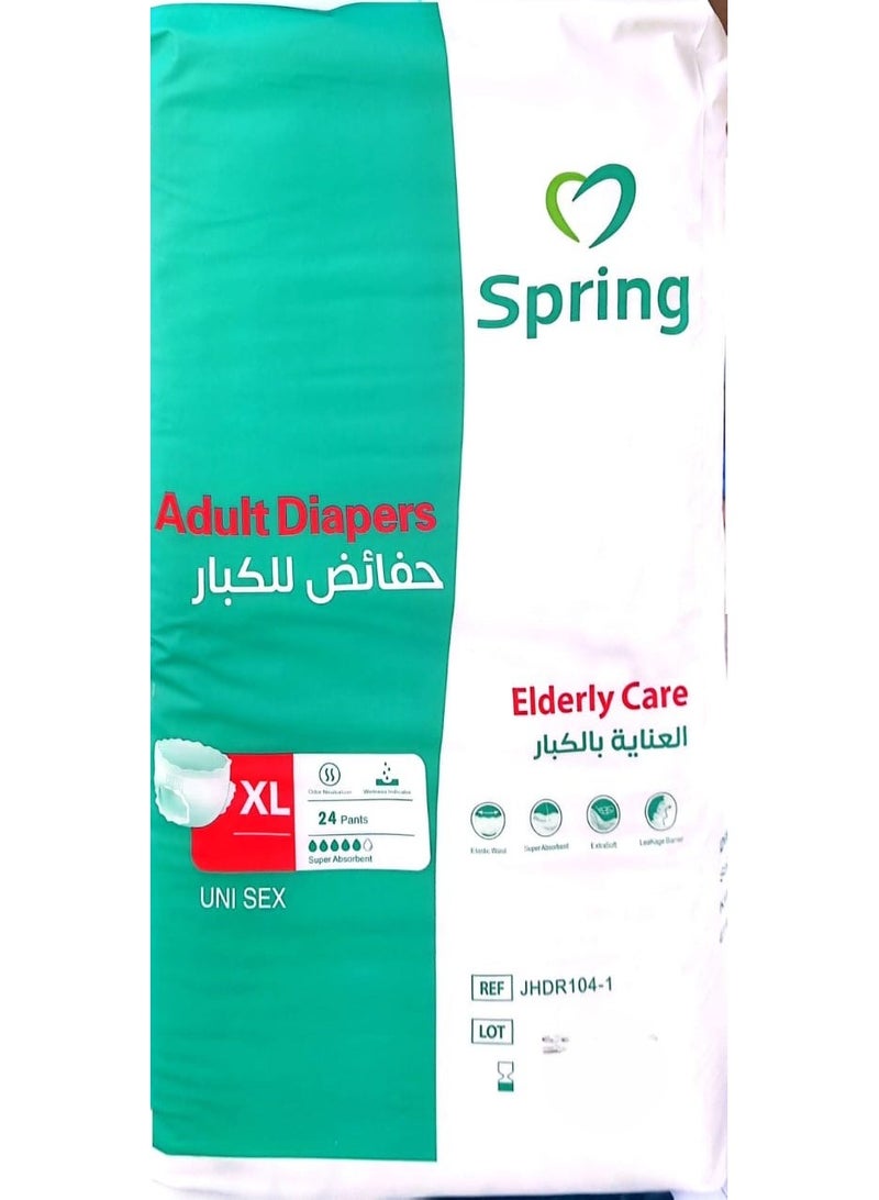 SPRING Adult diapers pants (XL), 24 pieces, for use by men and women super absorbent size (120cm* 160cm )