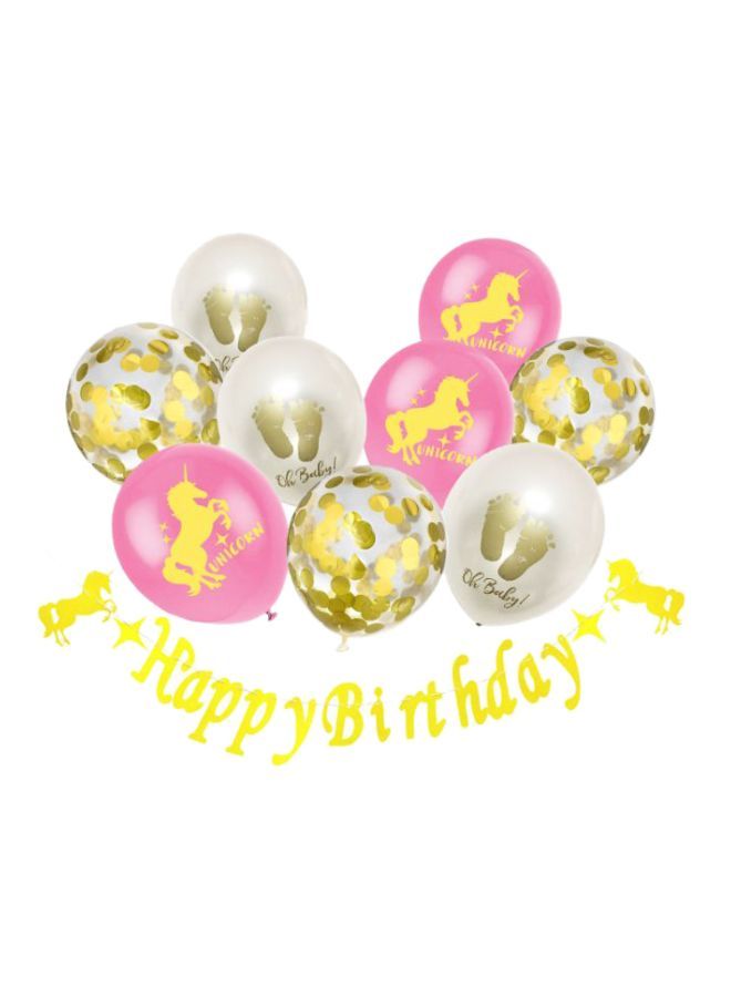 NIBEMINENT 10-Piece Decorative Birthday Party Unicorn Printed Balloons Set - Image 1