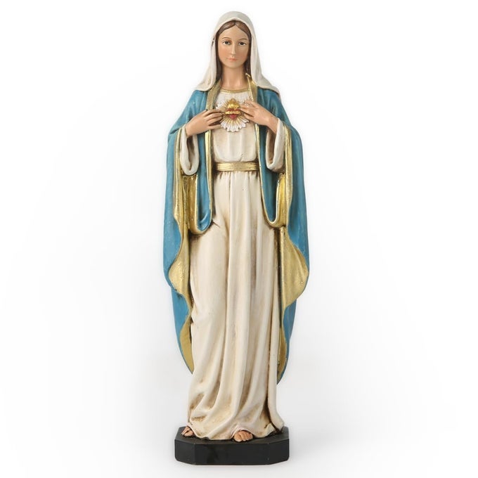 BC CATHOLIC IMMACULATE HEART OF MARY FIGURE 6 H BLESSED HOLY MOTHER VIRGIN MARY STATUE FOR HOME RELIGIOUS GIFTS TO MOMDEVOUT HOME DECOR CLASSICAL RENAISSANCE SCULPTURE HANDPAINTED BY BUILDCLASSIC