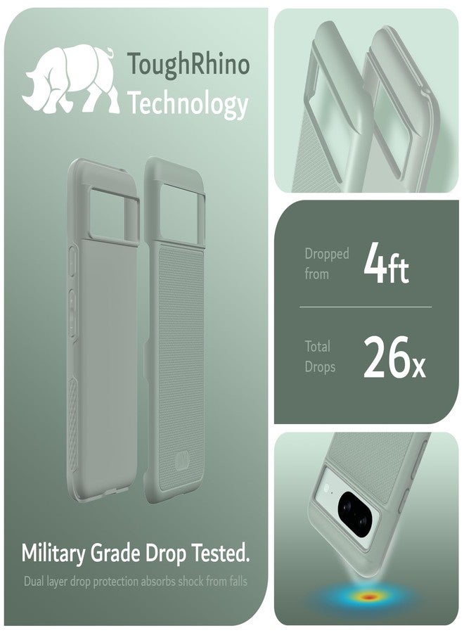 TUDIA MergeGrip [Military Grade] Google Pixel 8 Case (2023) - [Drop Tested] Dual Layer Shockproof Slim Rugged Tough Heavy Duty Protective Phone Cases Cover - Green Lily - Image 3