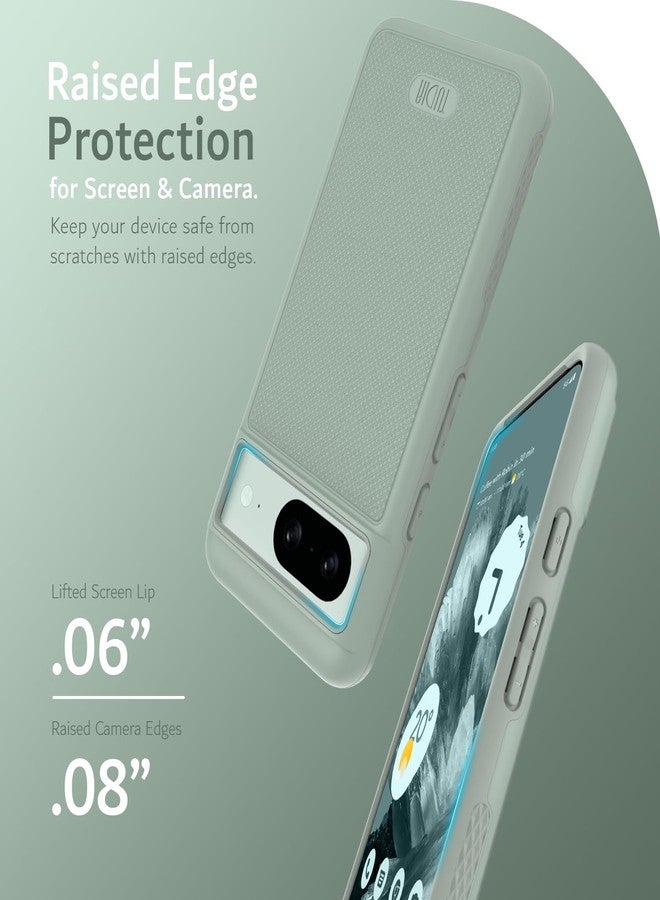 TUDIA MergeGrip [Military Grade] Google Pixel 8 Case (2023) - [Drop Tested] Dual Layer Shockproof Slim Rugged Tough Heavy Duty Protective Phone Cases Cover - Green Lily - Image 5