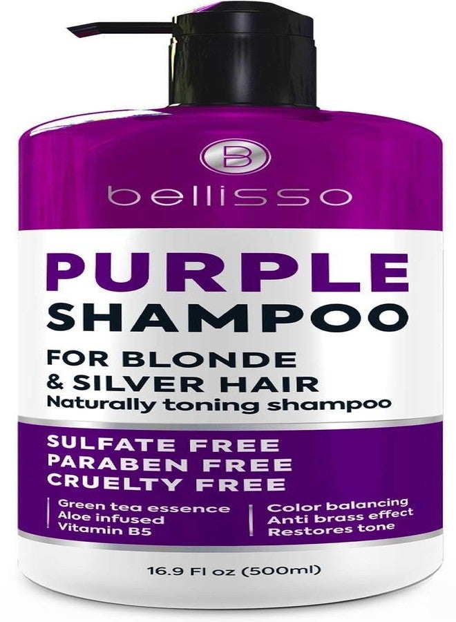 BELLISSO Purple Shampoo - Toner for Blonde Hair - Sulfate and Paraben Free - More Balanced Color Treated, Bleached, Silver, White and Gray Hair - No More Orange, Straw Yellow and Brassy Tones - Women and Men - Image 1