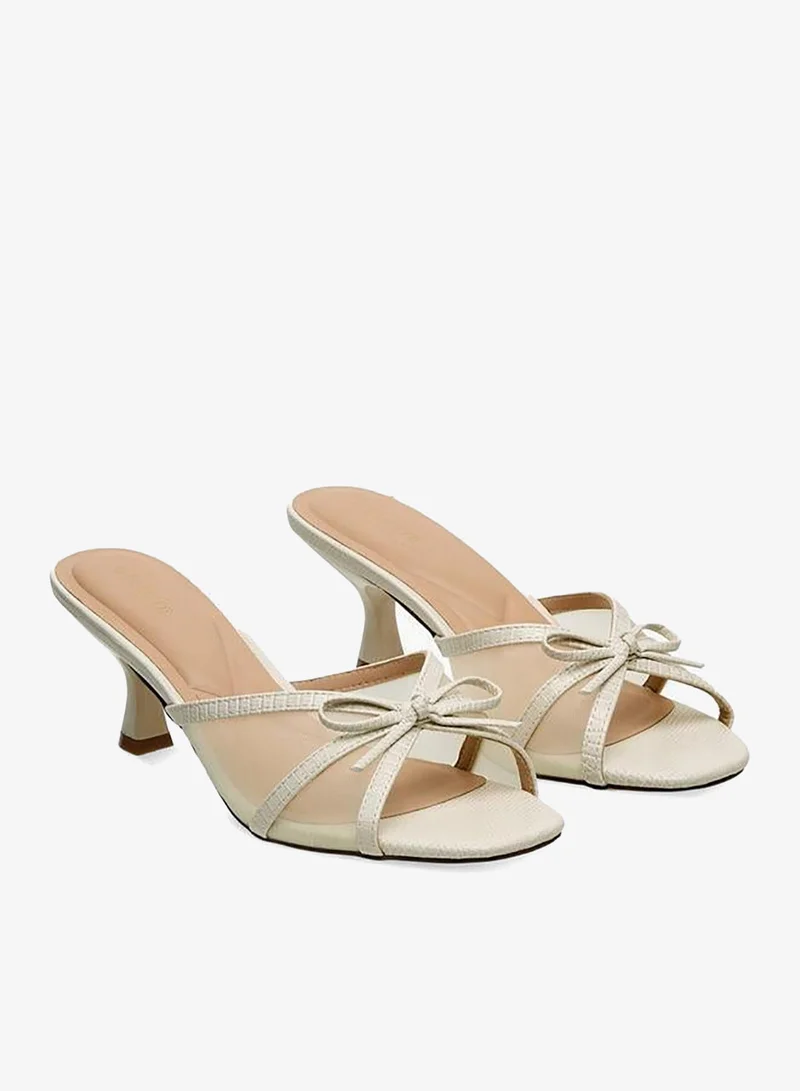 Celeste Women Bow Applique Kitten Heel Sandals