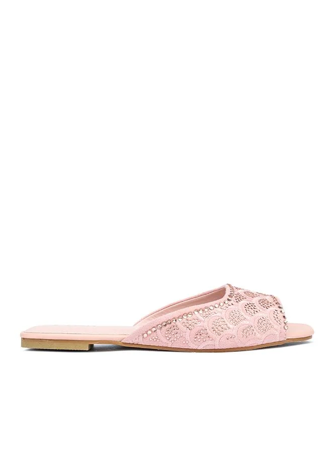 فايور Scallop Crystal Flat Sandal MY 387