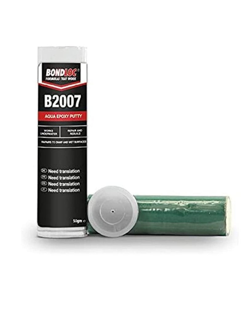 Bondloc B2007 Aqua Epoxy Putty Stick for Repairs To Damp and Underwater (50g) - Image 1