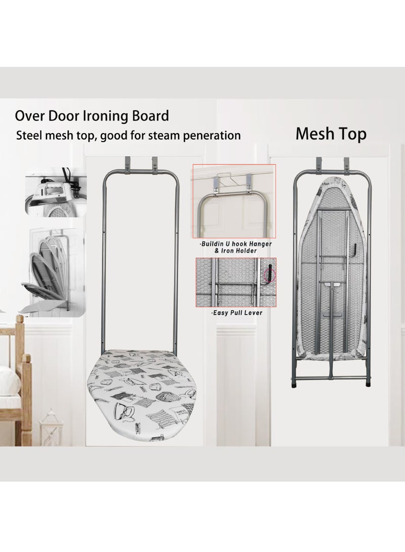 XiuWoo Over-The-Door Foldable Hanging Ironing Board for Laundry Room Organization, Small Spaces, Apartments & Dorms,Light Weight,Easy to Storage - Image 2