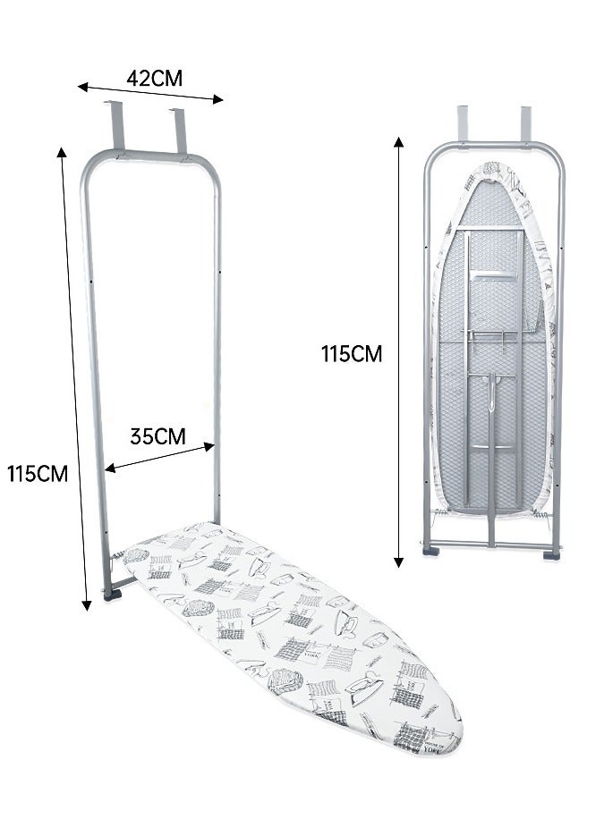 XiuWoo Over-The-Door Foldable Hanging Ironing Board for Laundry Room Organization, Small Spaces, Apartments & Dorms,Light Weight,Easy to Storage - Image 5
