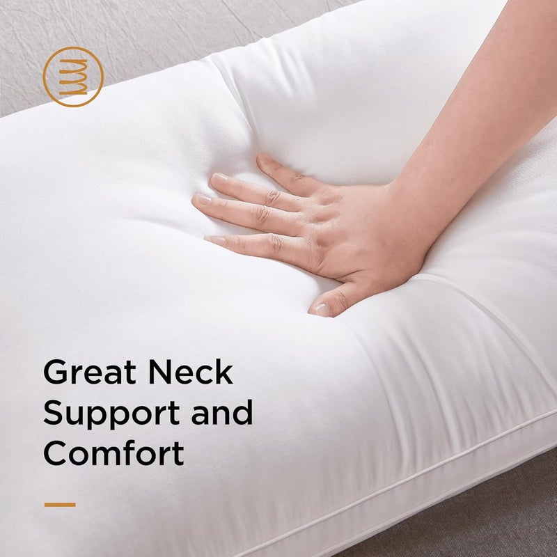 Acanva Cooling Bed Pillows for Sleeping - 4 Pack, Luxury Hotel Quality with Premium 3D Down Like Filling, Standard Size, White - Image 4