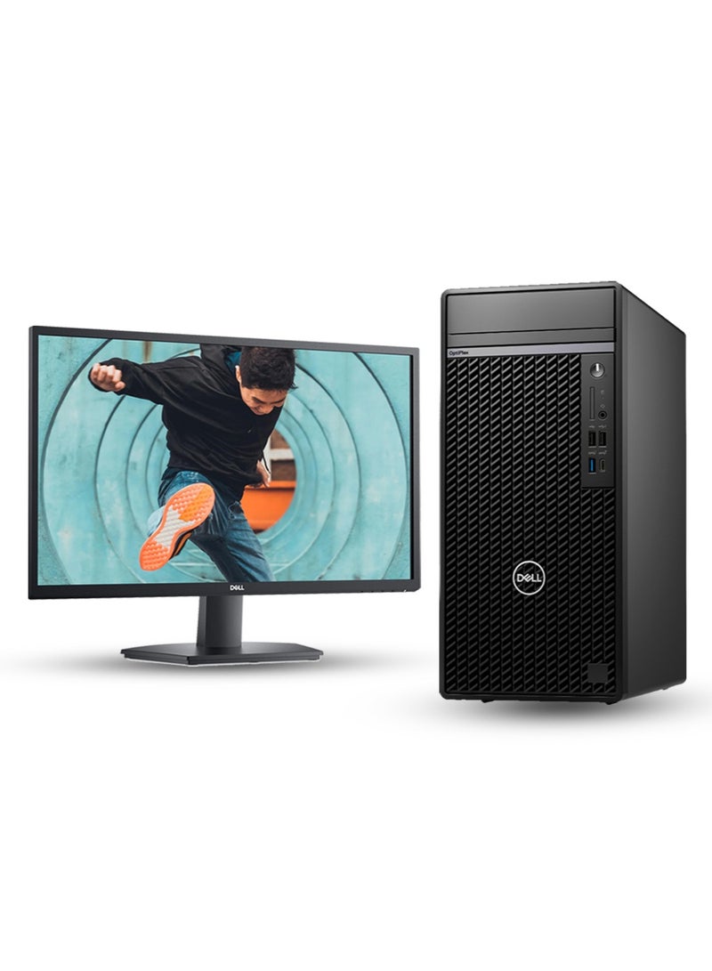 ديل جهاز كمبيوتر مكتبي OptiPlex 7020، بمعالج Intel Core i7-14700، وشاشة SE2722H مقاس 27 بوصة بدقة FHD، وبطاقة رسومات مدمجة Intel UHD Graphics 770، وذاكرة وصول عشوائي (RAM) سعة 8 جيجابايت من نوع DDR5، وقرص تخزين SSD من نوع M.2 بسعة 512 جيجابايت، ومحرك أقراص DVD±RW، ونظام تشغيل Windows 11 Pro | لوحة مفاتيح وفأرة + لون أسود - Image 1
