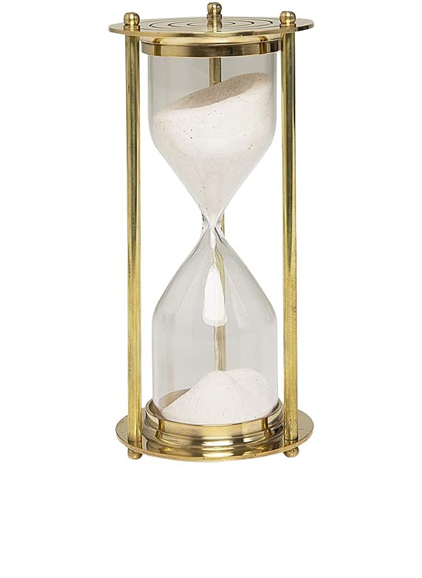 Blue Globe 24 Minute Hourglass Sand Timer Clock with Sparkling White Sand 4 Brass Vintage Antique Style Nautical Collectors Gift Decorative Sand Timer Unique Creative Gift by Blue Globe Export  - Image 1