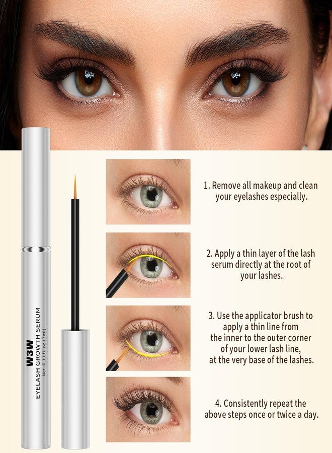 W3W Nourishing Lash Serum Eyelash Serum for Longer Fuller Thicker Lashes Gentle No Irritating Cruelty-Free 3ml - Image 5