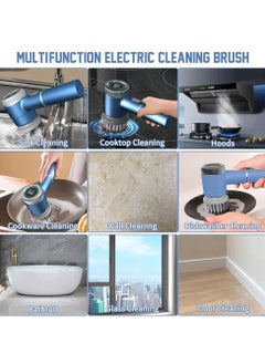 LIXES Multi head Electric Cleaning Brush, Handheld Electric Spin Scrubber Cordless Tub and Tile Scrubber, Household Electric Shower Scrubber with 5 Brush Heads for Floor Kitchen Sink Grill Stoves  - Image 4