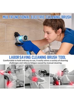 LIXES Multi head Electric Cleaning Brush, Handheld Electric Spin Scrubber Cordless Tub and Tile Scrubber, Household Electric Shower Scrubber with 5 Brush Heads for Floor Kitchen Sink Grill Stoves  - Image 3