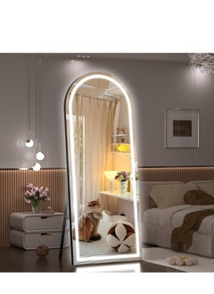 Vparty LED Full-Length Mirror – Touch Button, Free Standing or Wall-Mounted, Modern Stylish Mirror for Bedroom, Living Room, Hallway, Dressing Room, Adjustable Brightness, Black (160x60 CM)  - Image 2