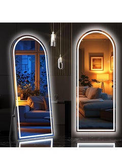 Vparty LED Full-Length Mirror – Touch Button, Free Standing or Wall-Mounted, Modern Stylish Mirror for Bedroom, Living Room, Hallway, Dressing Room, Adjustable Brightness, Black (160x60 CM)  - Image 5