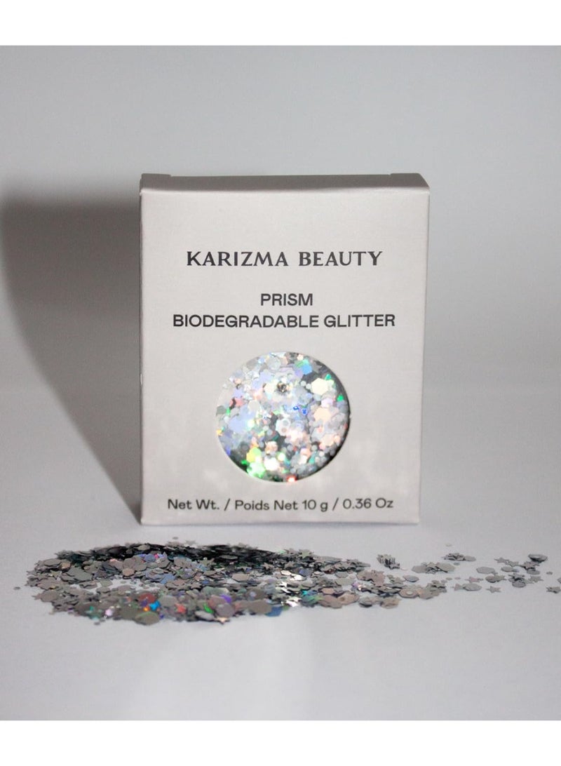 KARIZMA Prism Biodegradable Chunky Glitter // Karizma Beauty Bio Glitter Eco Glitter Face Glitter 10g  - Image 1