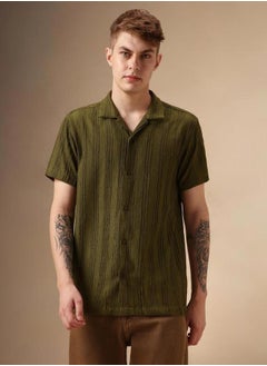 Dennis Lingo Button Down Plain Short Sleeve Shirt by Styli  - Image 1
