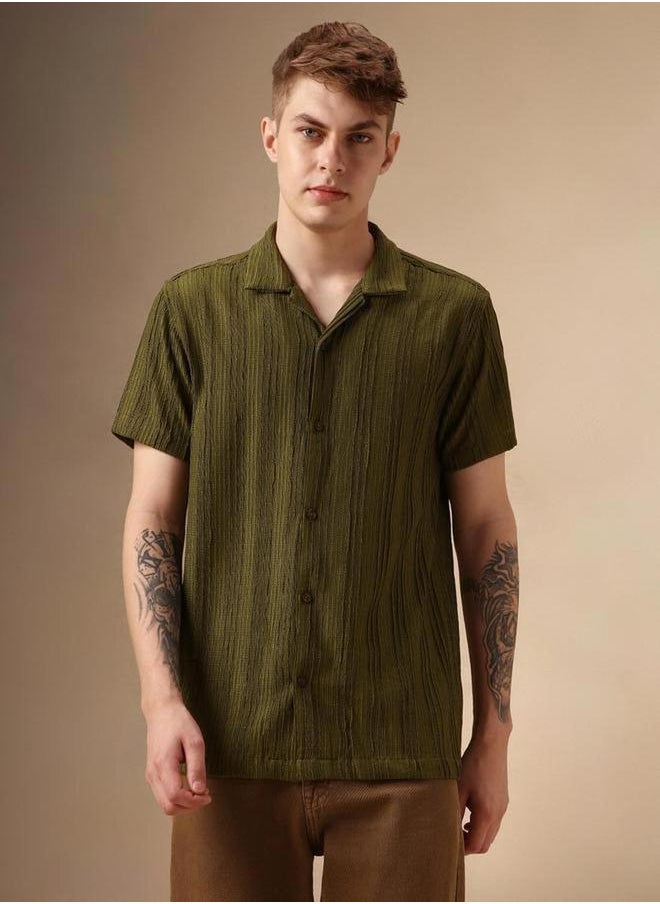 Dennis Lingo Button Down Plain Short Sleeve Shirt by Styli  - Image 1