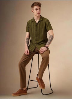 Dennis Lingo Button Down Plain Short Sleeve Shirt by Styli  - Image 3