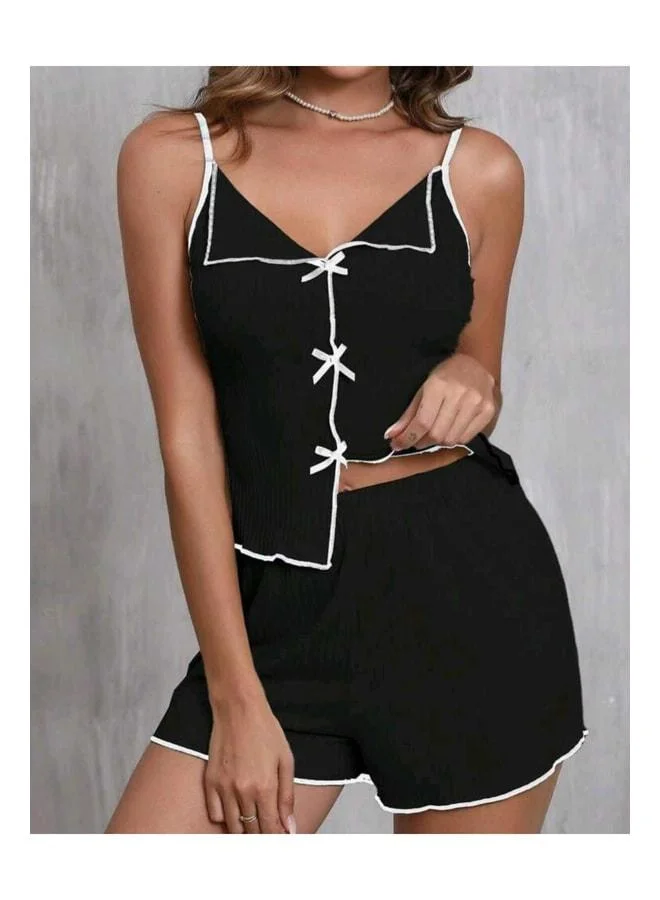 VEILLE Shorts and Strappy Summer Pajama Set – Light, Comfortable, Strappy Sleep Set.