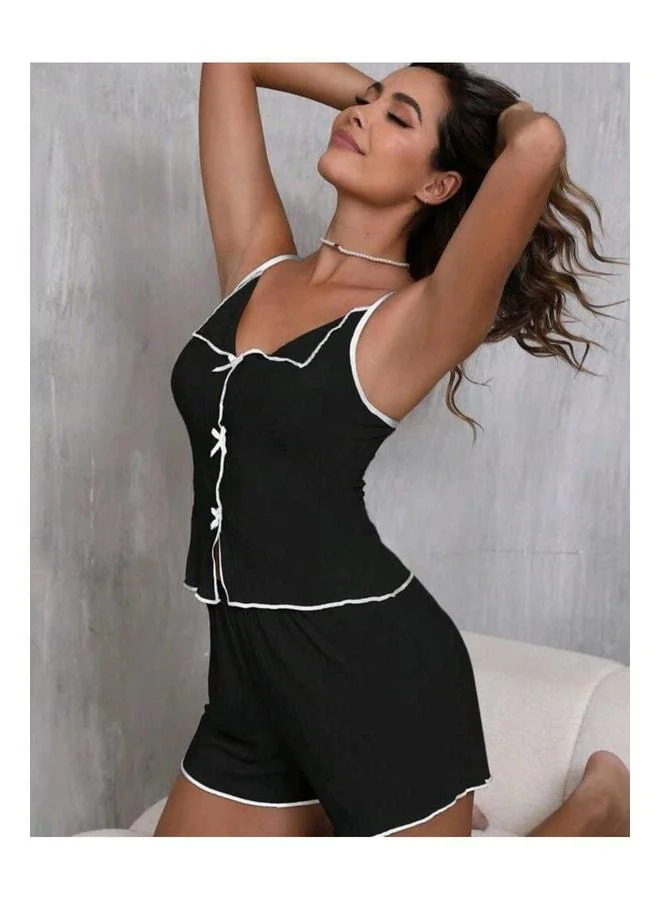 VEILLE Shorts and Strappy Summer Pajama Set – Light, Comfortable, Strappy Sleep Set.