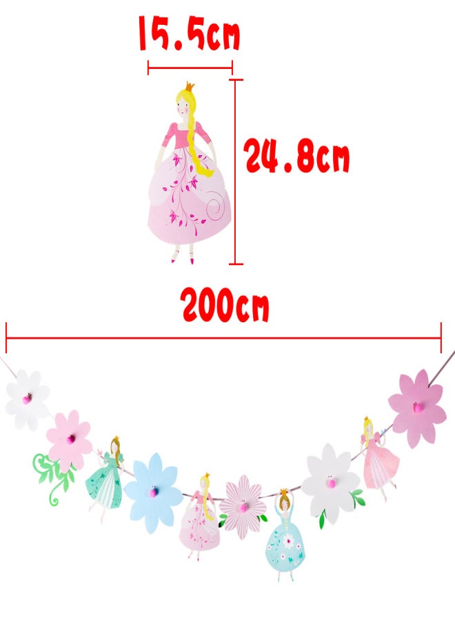 Flower Fairy Banner Paper Garland for Birthday Party Dancing Princess Bunting Baby Shower Girls Favorite Decoration Supplies - Image 2