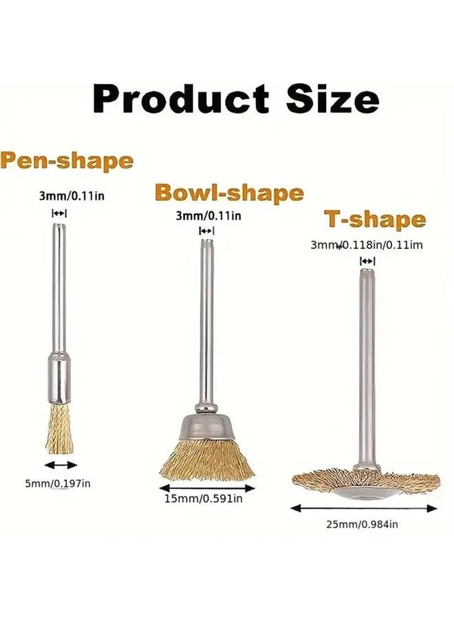 30 Piece Professional Wire Brush Set Golden For Polishing Deburring Rust Removal - Image 3