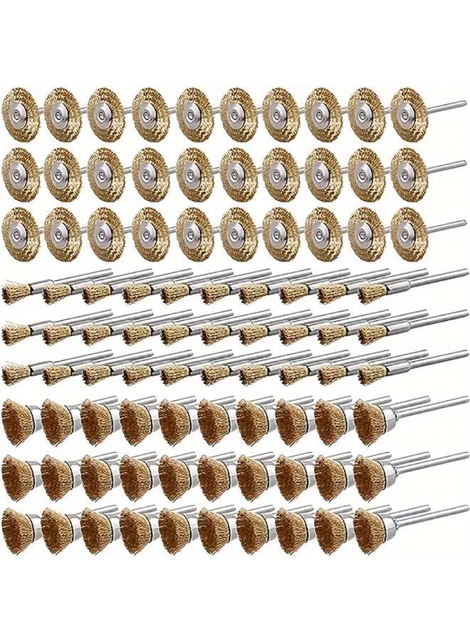30 Piece Professional Wire Brush Set Golden For Polishing Deburring Rust Removal - Image 2