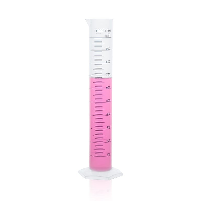 Labvida Plastic Measuring Cylinder Vol1000ml PP Material with Blue Printed Graduation LVF002