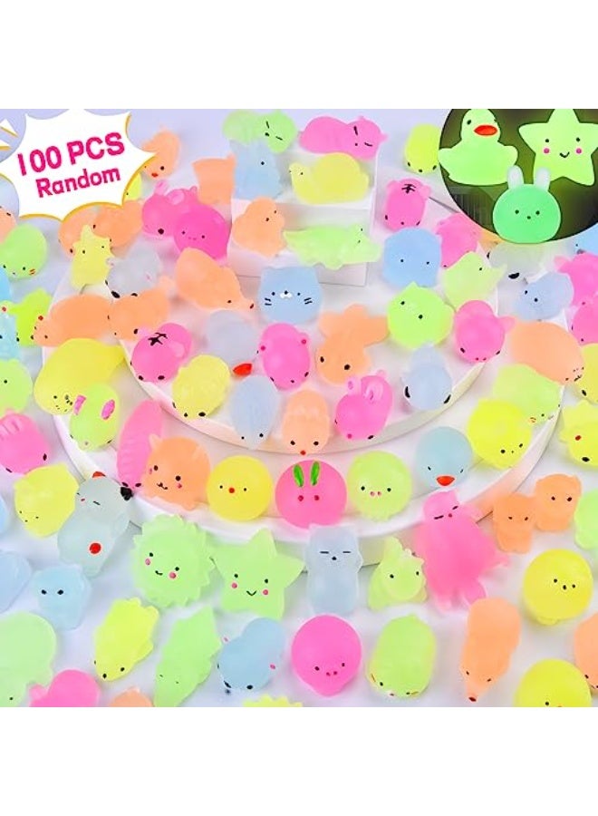 LOVET Squishies Fluorescent 100 Pieces Squishy Toys Mini Soft Cute Squishy Cat Soft Squeeze, No Toxic and Fun Toys Relief Children's Toy (Random Colour) Brand: - Image 1