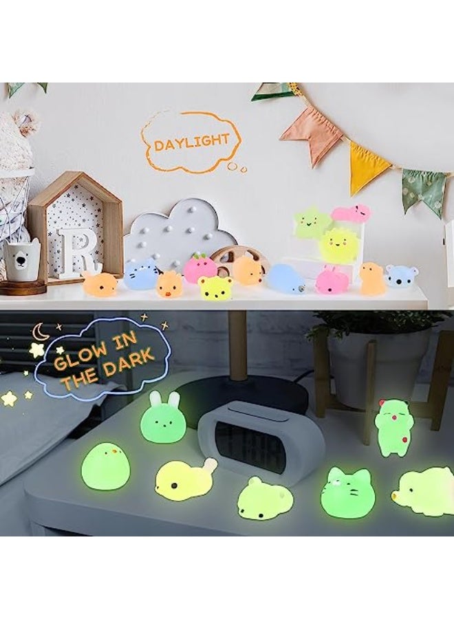 LOVET Squishies Fluorescent 100 Pieces Squishy Toys Mini Soft Cute Squishy Cat Soft Squeeze, No Toxic and Fun Toys Relief Children's Toy (Random Colour) Brand: - Image 3