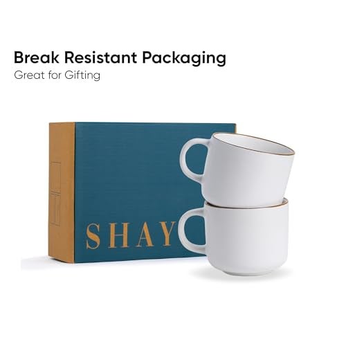 Shay Ceramic Coffee Mugs, Set of 2, White Japandi, 350ml | Coffee Cup | Matte Finish | Premium Porcelain Coffee Cup (Japandi Mug - White - Set of 2) - Image 5