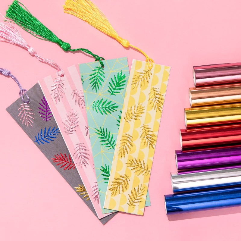 KASYU Transfer Foil Paper Bundle for Cricut Foil Transfer Kit/Spellbinders/Foil Quill/Heat Foil Pen,5inx9.84ft Heat Transfer Foil Roll,7 Assorted Colors Hot Foil Roll Transfer Foil Roll for Craft - Image 4