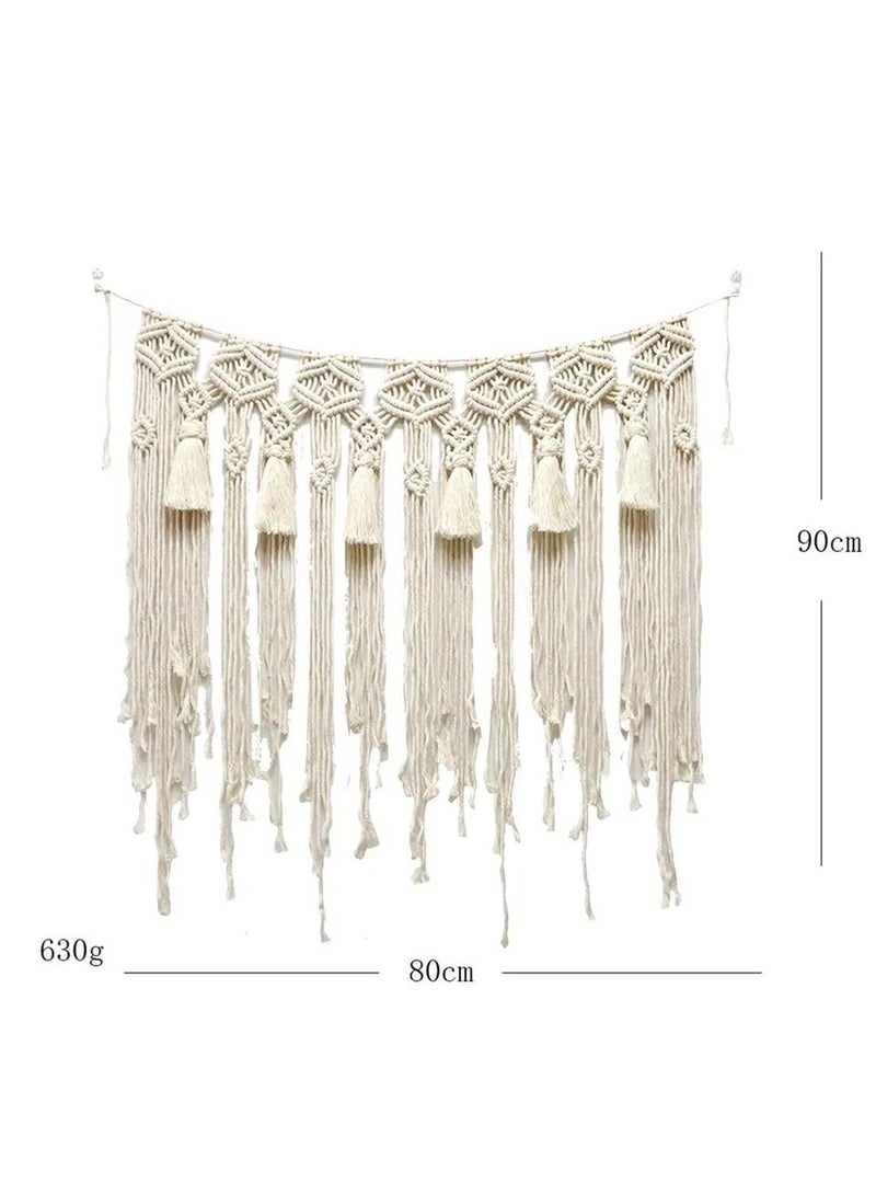 Beauenty Macrame Wall Hanging Tapestry Home Decor Bohemian Tapestry Wall Art Decor Wedding Background Curtain Decorative Door Curtain - Image 4
