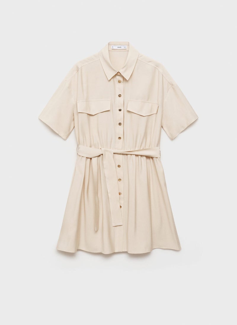MANGO - Belt Shirt Dress - Image 1