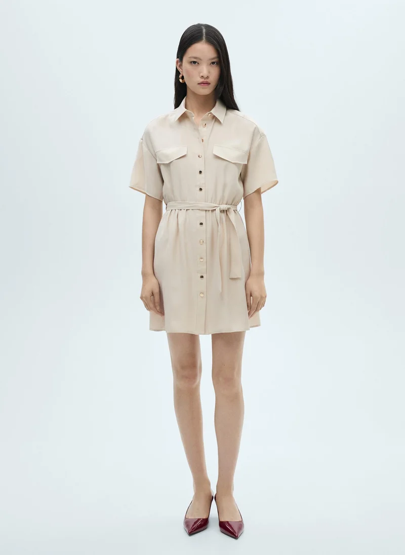 مانجو Belt Shirt Dress